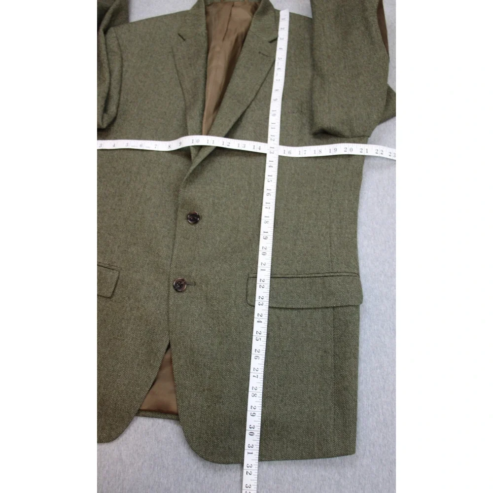 Lauren‎ Ralph Lauren Blazer 40R Herringbone 100% Wool Sports Jacket Elbow Patch